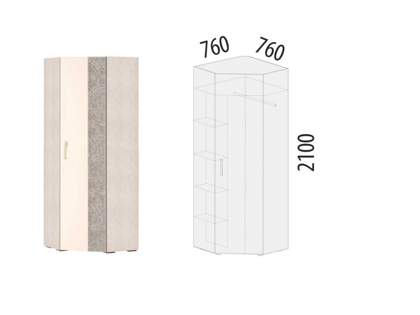 Шкаф угловой фреска 48.04