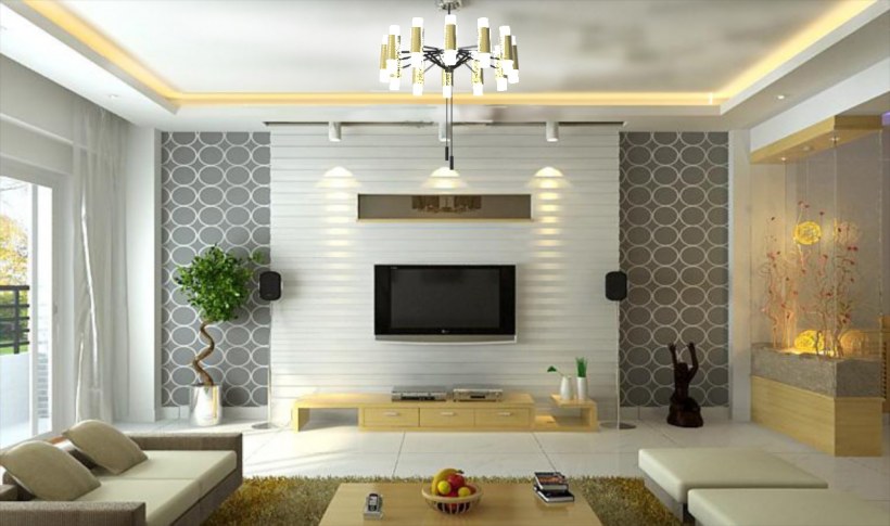 Интерьер зала стены