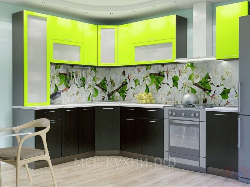 Кухня угловая Валерия лайм