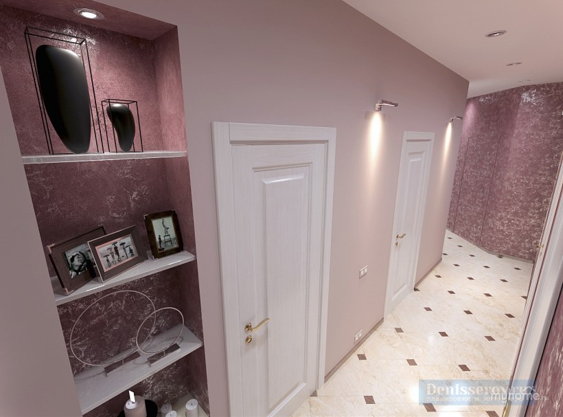 Прихожая в пудровом цвете