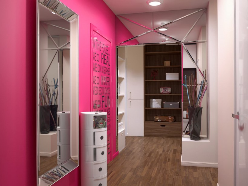 Прихожая в сиреневом цвете