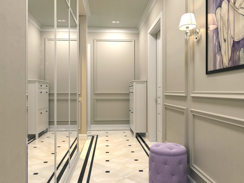 Прихожая в сиреневом цвете