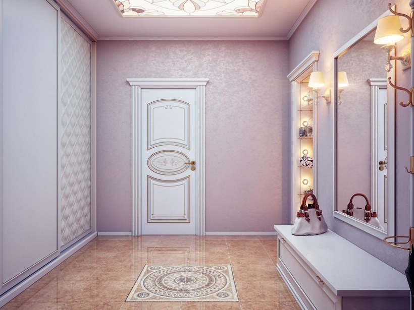 Светлая прихожая в частном доме