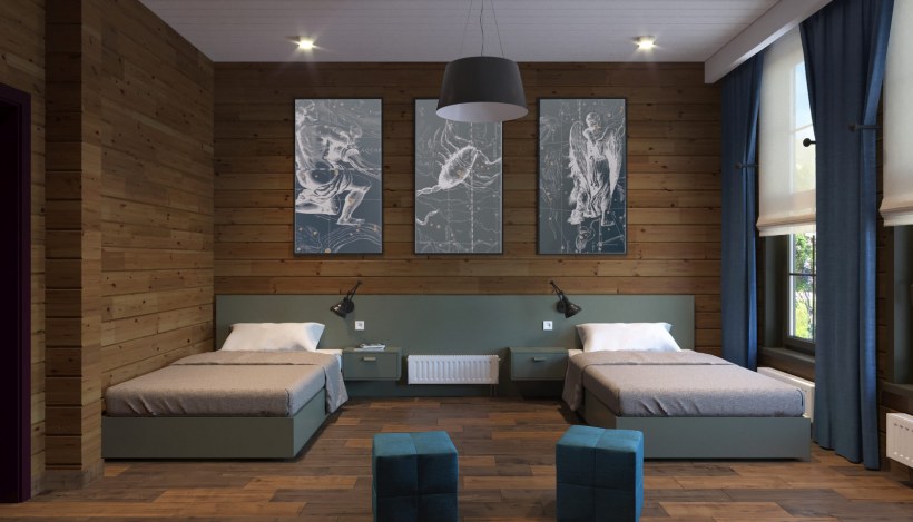 Интерьер домика на турбазе