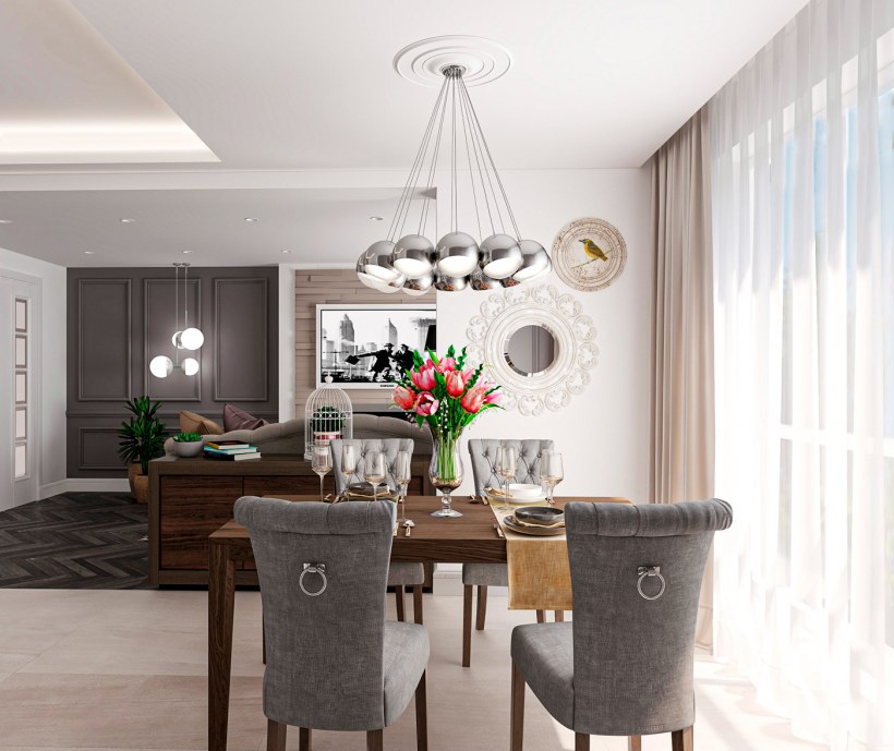 Интерьер Неоклассика вид сверху