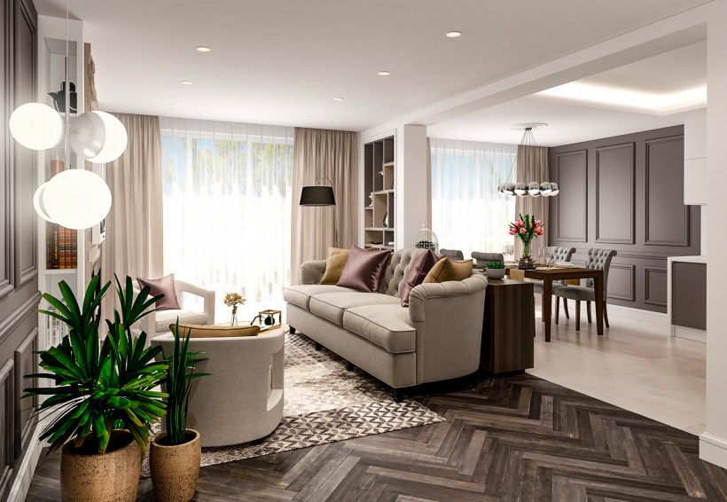 Гостиная в стиле Неоклассика фото 2019