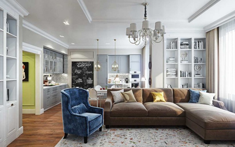 Неоклассика в интерьере однокомнатной квартиры