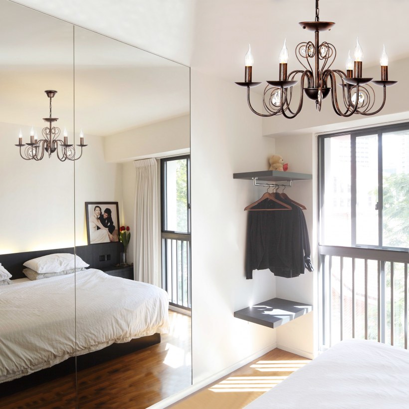 Люстры в интерьере спальни