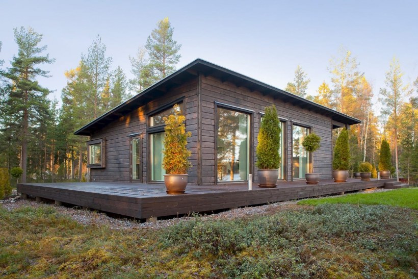 Дом с односкатной крышей Скандинавия