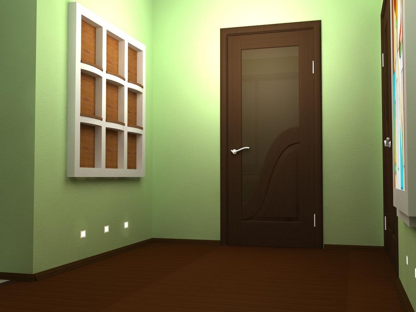 Салатовые стены в коридоре