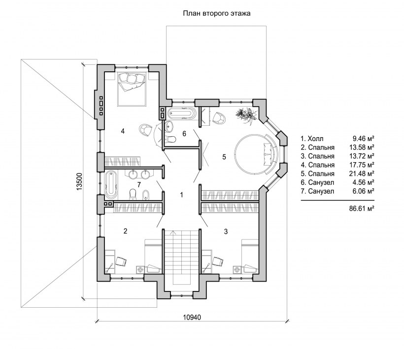 План коттеджа 1 этаж