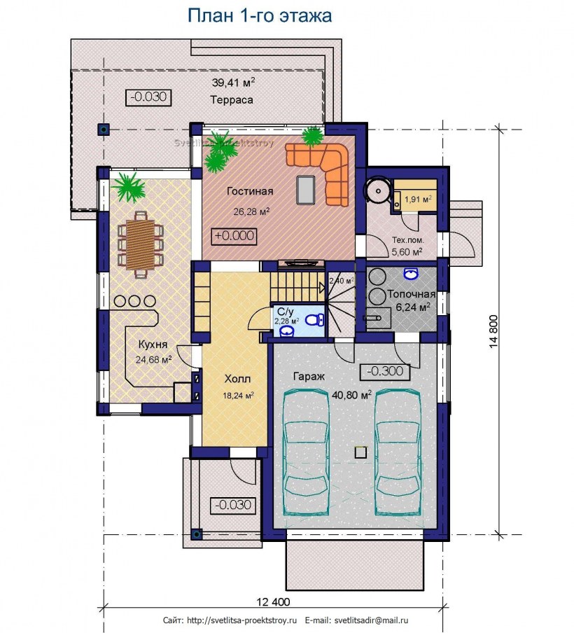 Планировка дома 10х10 с гаражом