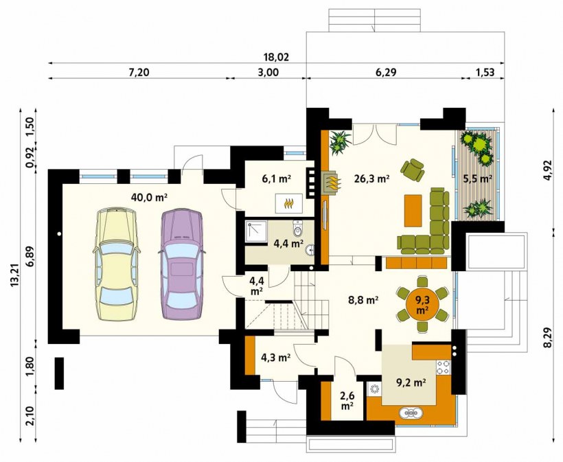 Планировка домов с мансардой и гаражом