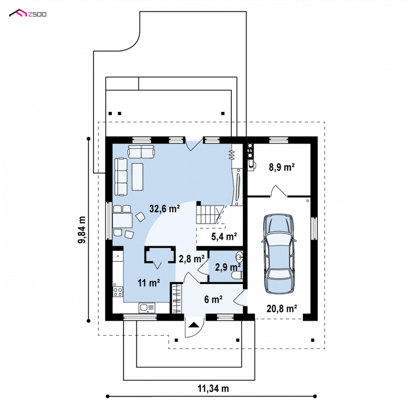 Дом с гаражом планировка