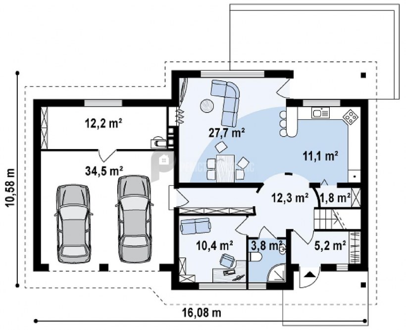Планировка коттеджа с бассейном