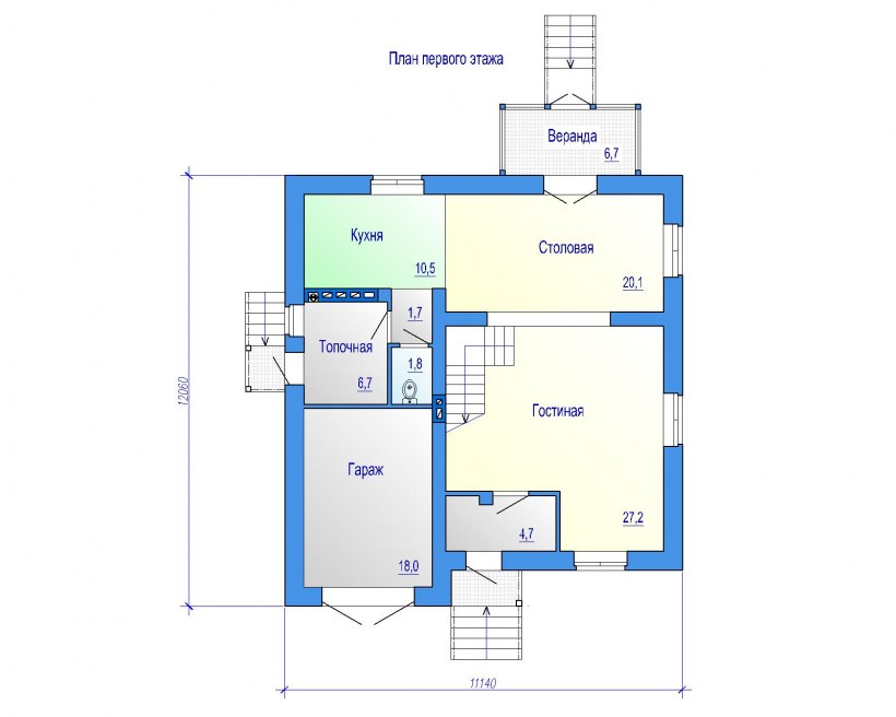 Планировка дома 11 на 11 двухэтажный с гаражом