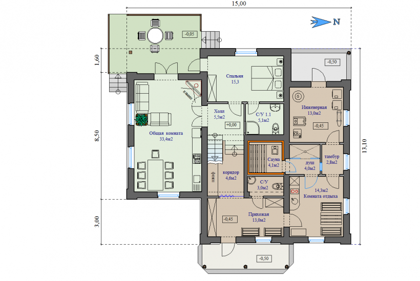 Дома с мансардой и гаражом на 2 машины