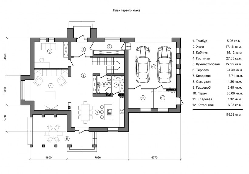Проект первого этажа