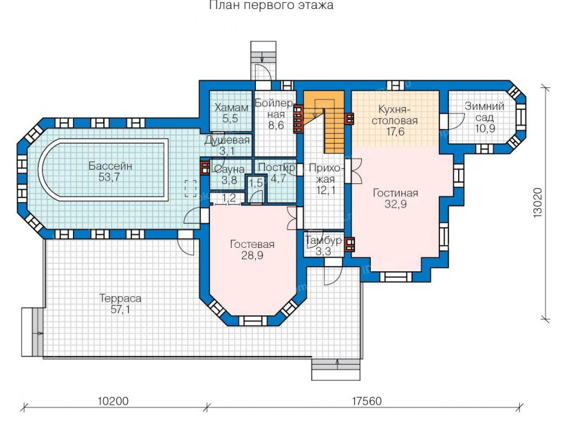 Одноэтажный дом с гаражом планировка