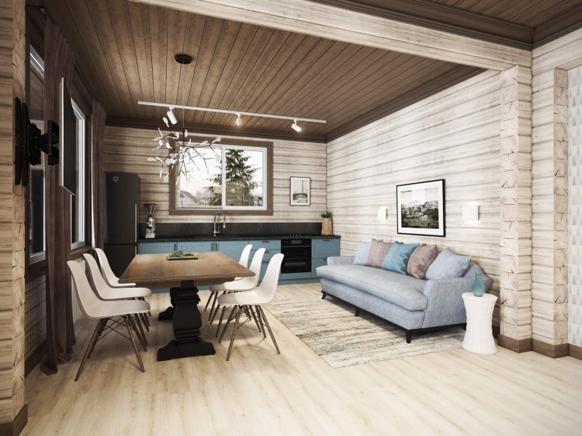 Дом из бруса интерьер