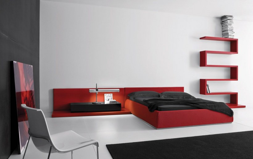 Черно красный интерьер комнаты