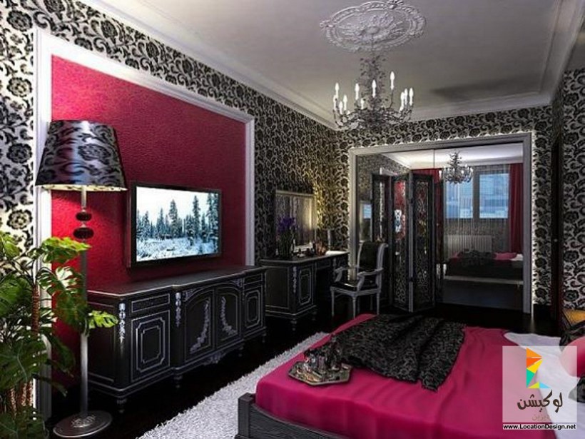 Черный потолок в спальне