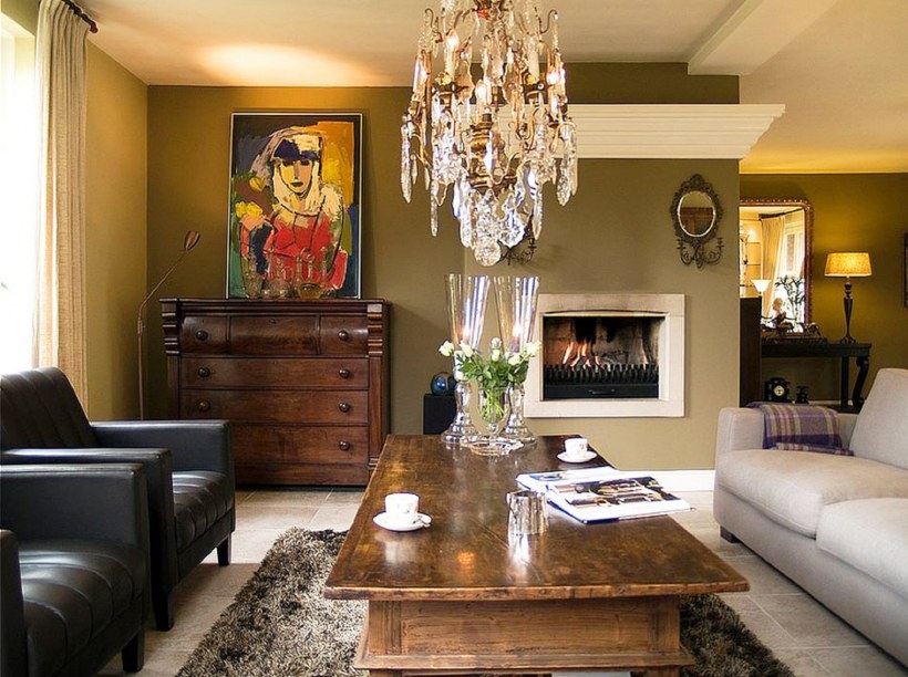 Оливковый цвет в интерьере