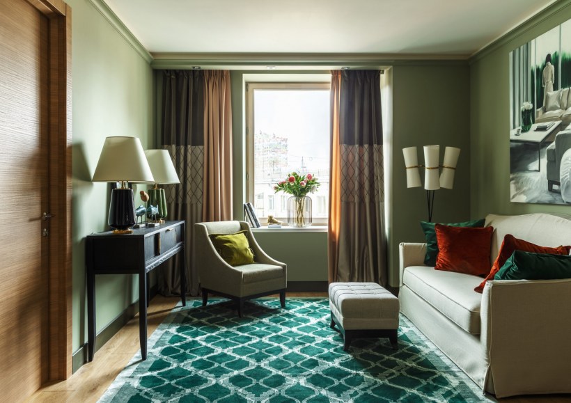 Гостиная в оливковом цвете