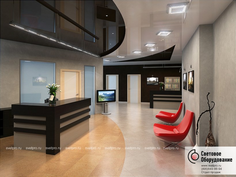 Натяжные потолки в офисных помещениях