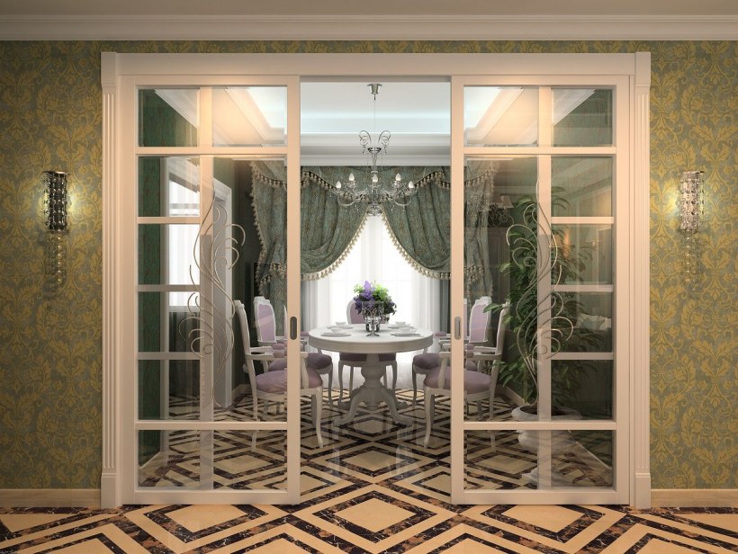 Раздвижные двери в классическом стиле