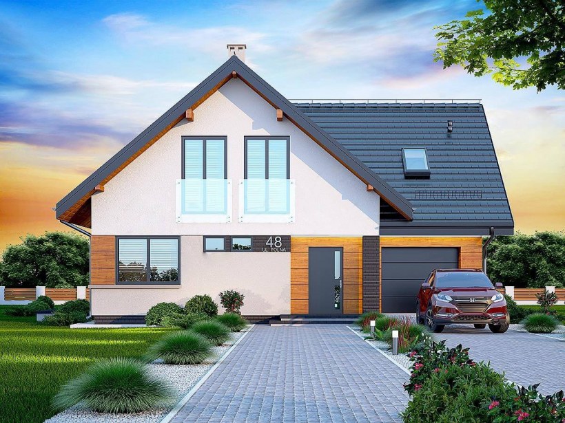 Уютный дом с мансардой