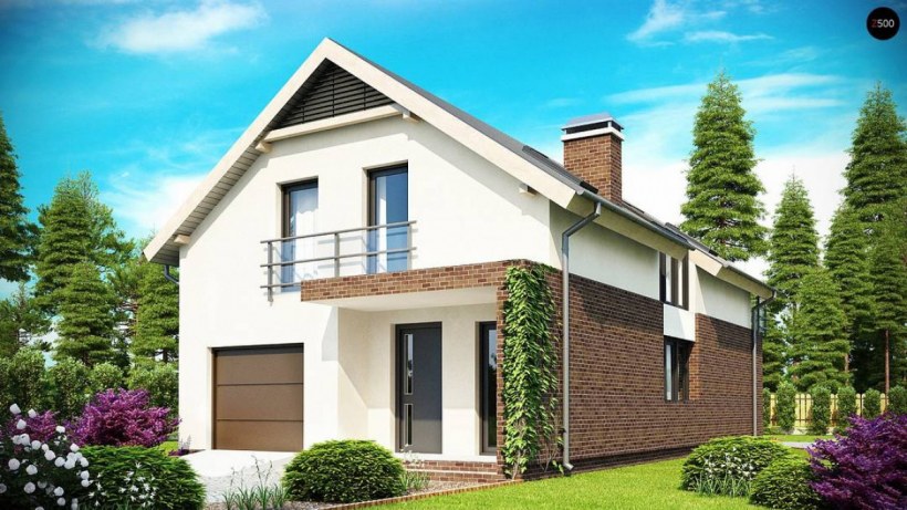 Небольшой двухэтажный дом с гаражом