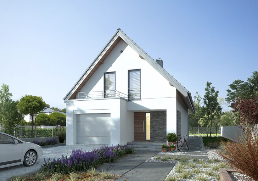 Узкий двухэтажный дом с гаражом