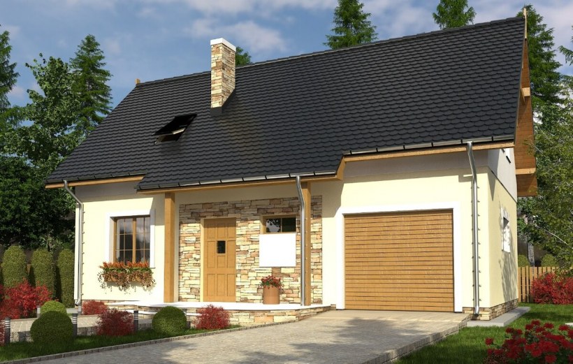 Компактный двухэтажный дом с гаражом