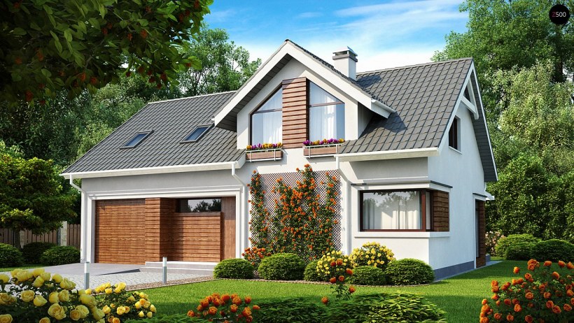 Уютный дом с мансардой