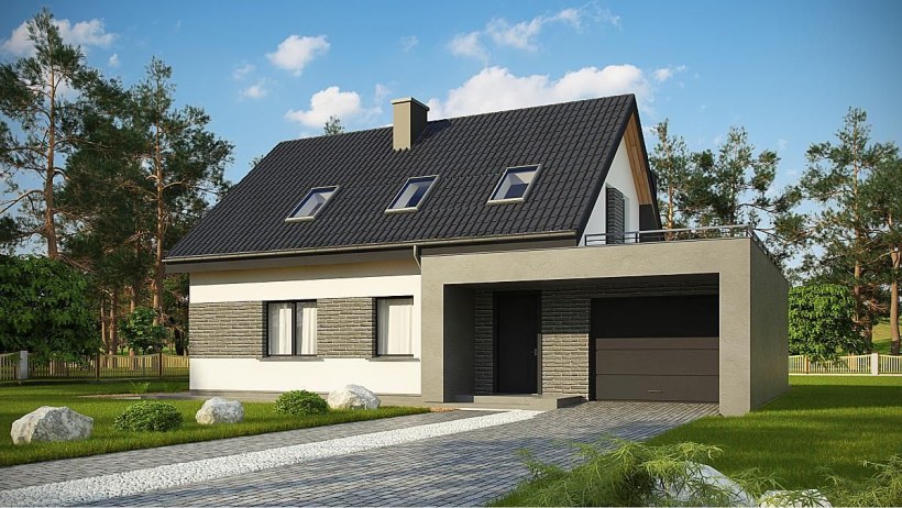 Дом с мансардой одноэтажный z500