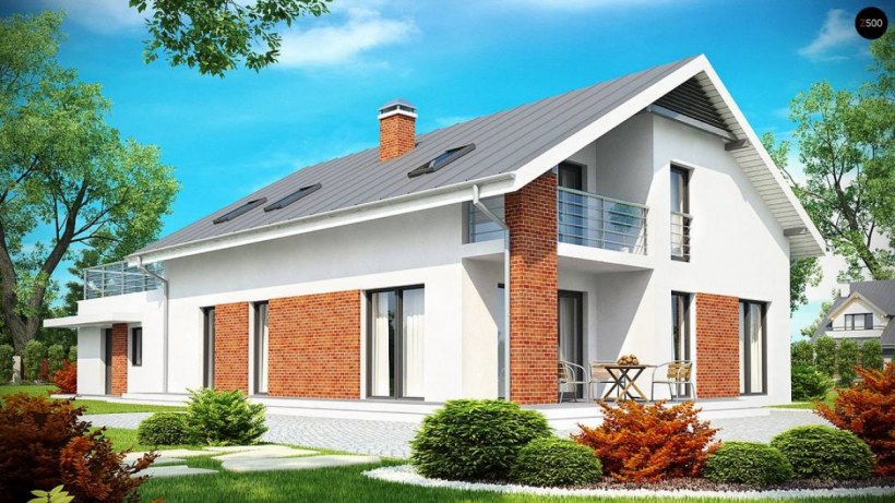 Z500 дом 2 этажа с мансардой с гаражом