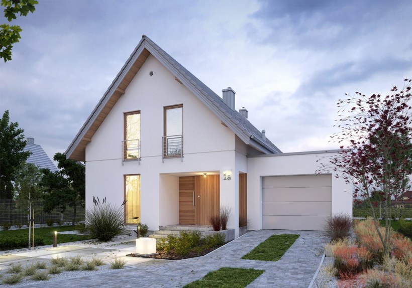 Прямоугольный дом с гаражом