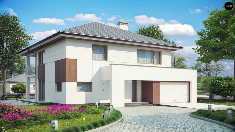 Z500 проекты двухэтажных домов с гаражом