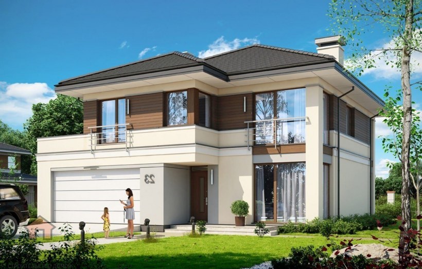 Двухэтажный коттедж с гаражом