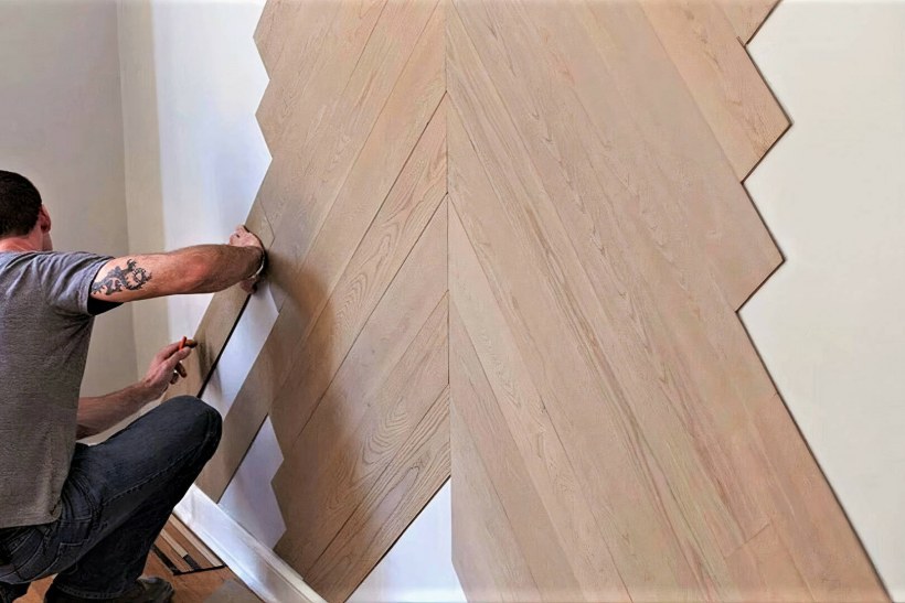 Ламинат на стене монтаж