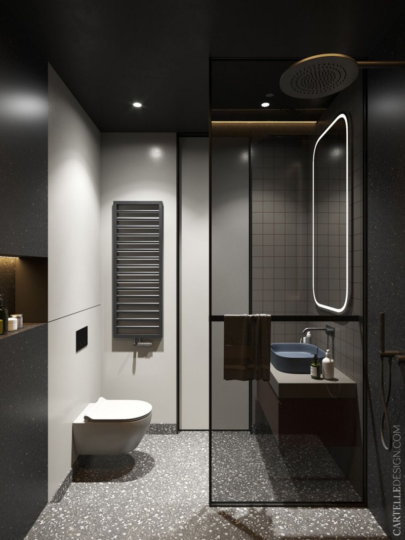 Узкая туалетная комната