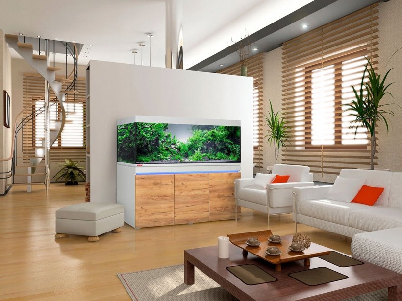 Аквариум встроенный в шкаф