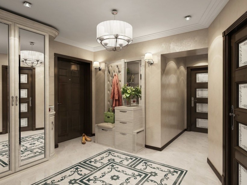 Интерьер квадратной прихожей