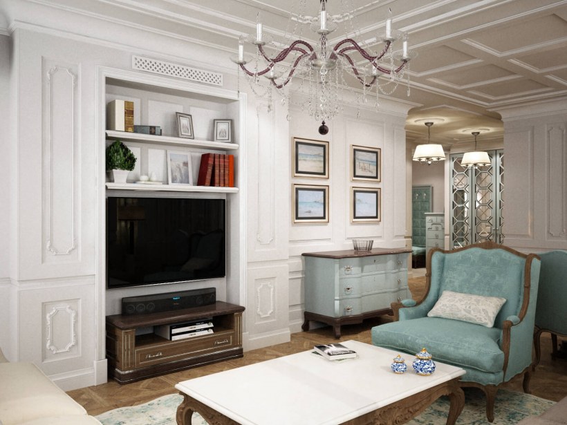 Скрытые двери в интерьере Неоклассика