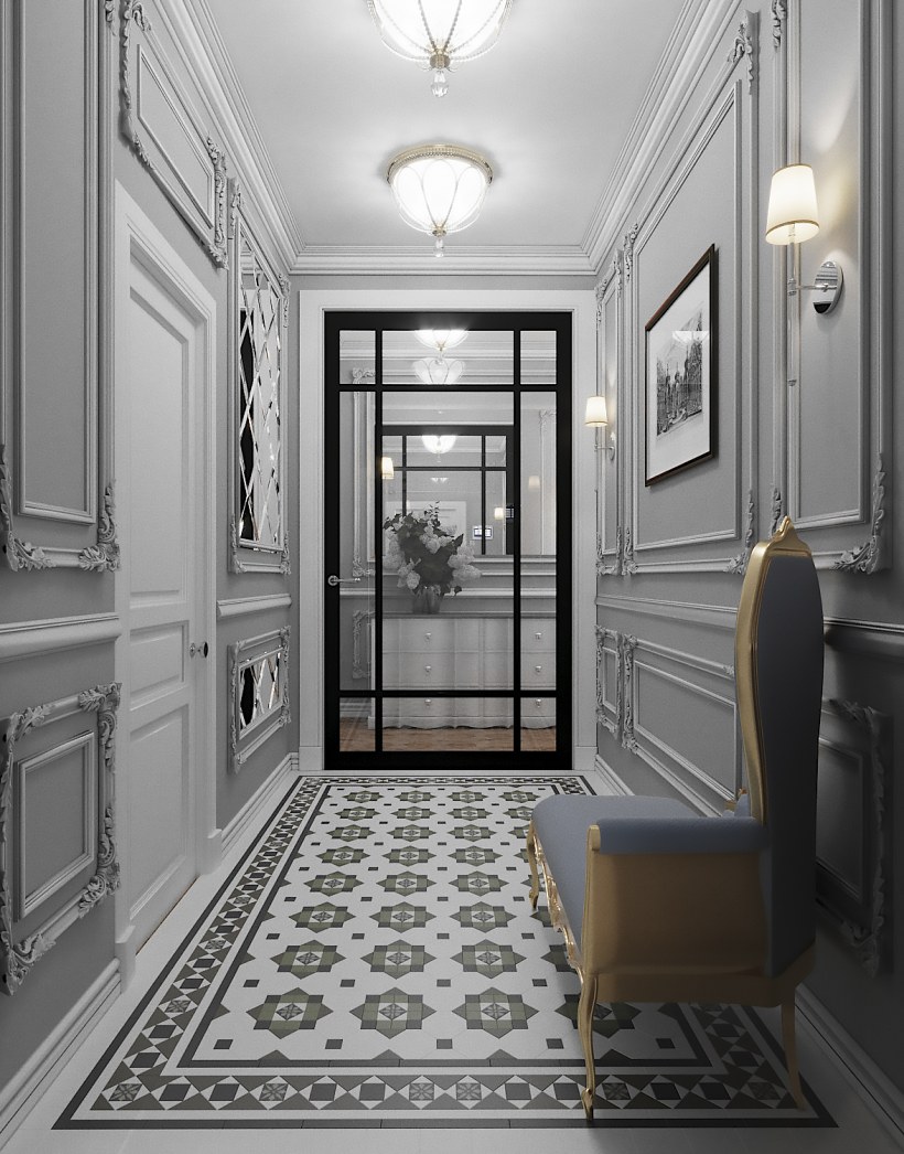 Гостиная в хрущевке в стиле Неоклассика