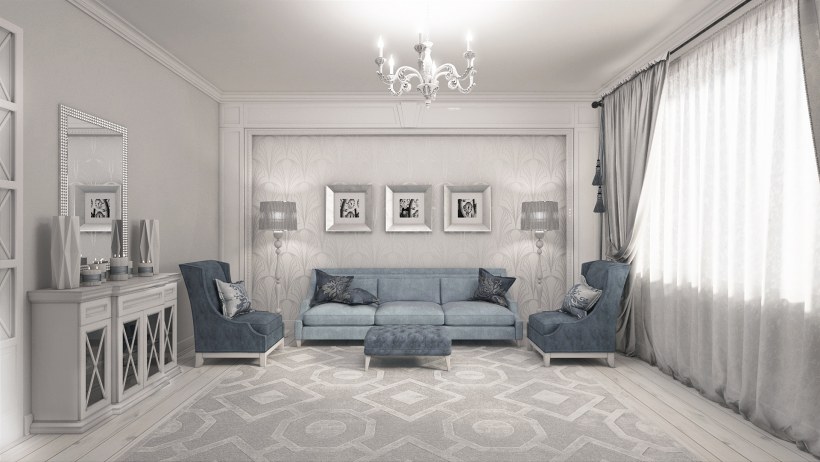 Неоклассика гостиная 20кв