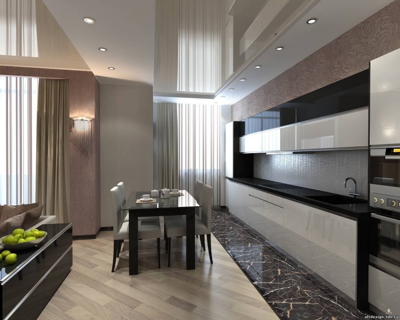 Современные кухни гостинные