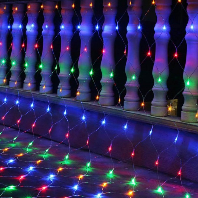 Гирлянда "сетка цветная", 1,5х1,5м.