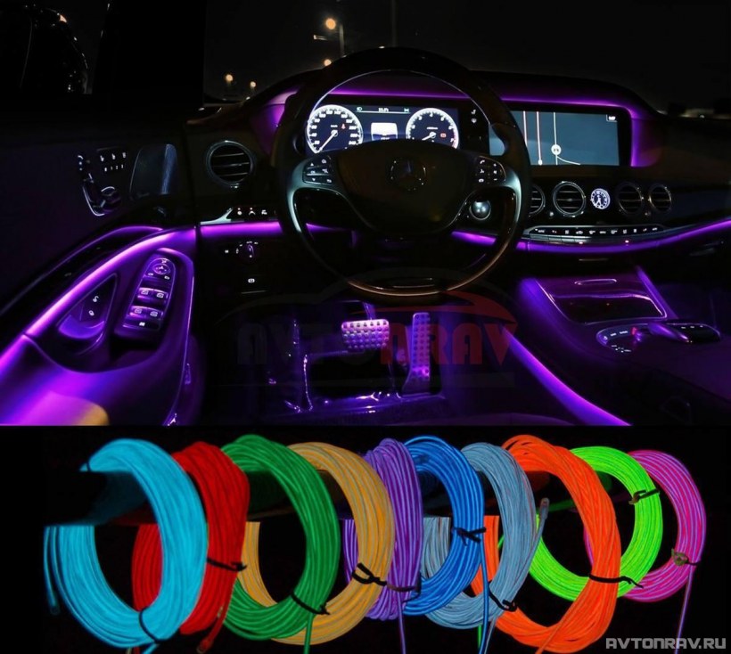 Гибкий неон подсветка салона w221
